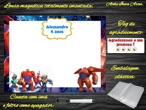 Lousa Magnética Big Hero com Embalagem