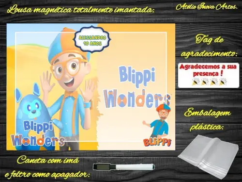 Lousa Magnética Blippi Wonders com Embalagem