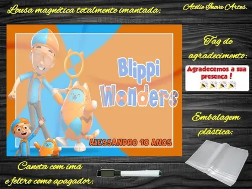 Lousa Magnética Blippi Wonders com Embalagem