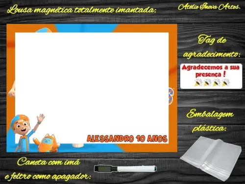 Lousa Magnética Blippi Wonders com Embalagem