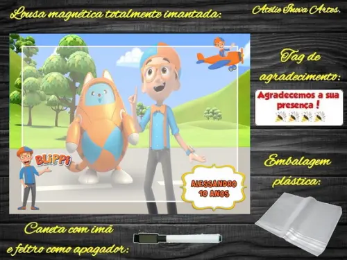 Lousa Magnética Blippi Wonders com Embalagem