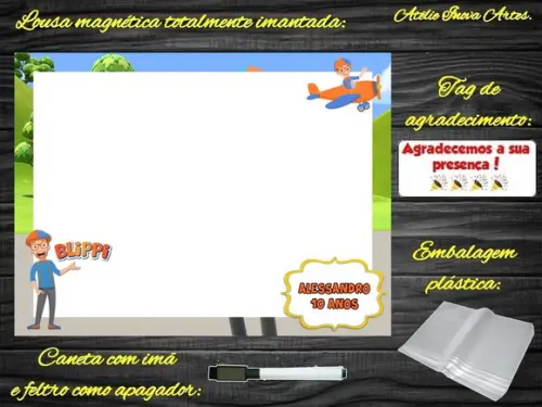 Lousa Magnética Blippi Wonders com Embalagem
