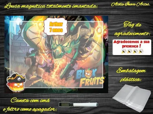 Lousa Magnética Blox Fruits com Embalagem