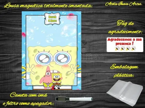 Lousa Magnética Bob Esponja com Embalagem