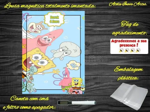 Lousa Magnética Bob Esponja com Embalagem