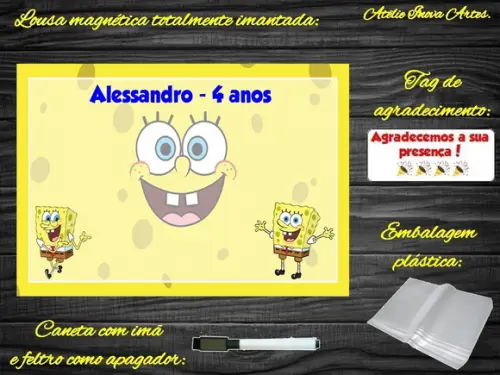 Lousa Magnética Bob Esponja com Embalagem