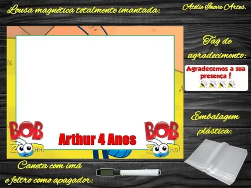 Lousa Magnética Bob Zoom com Embalagem