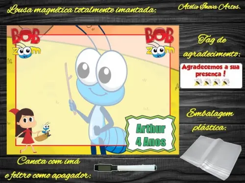 Lousa Magnética Bob Zoom com Embalagem