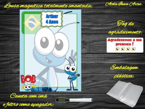 Lousa Magnética Bob Zoom com Embalagem