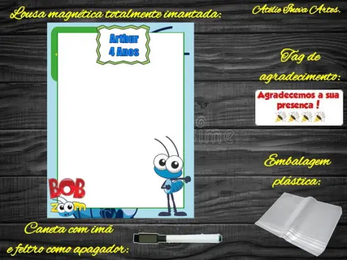 Lousa Magnética Bob Zoom com Embalagem