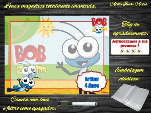 Lousa Magnética Bob Zoom com Embalagem