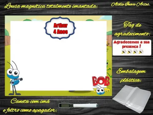 Lousa Magnética Bob Zoom com Embalagem