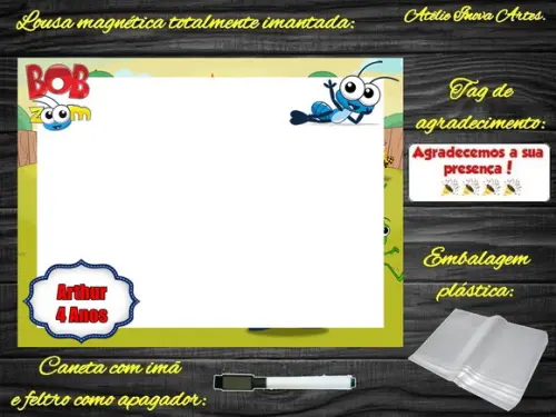 Lousa Magnética Bob Zoom com Embalagem