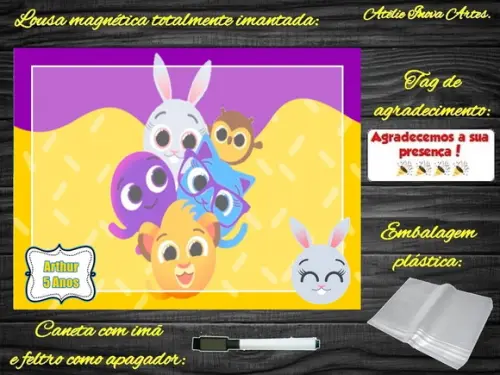 Lousa Magnética Bolofofos com Embalagem