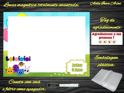 Lousa Magnética Bolofofos com Embalagem