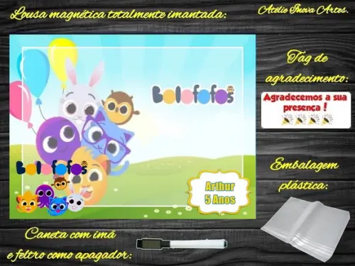 Lousa Magnética Bolofofos com Embalagem