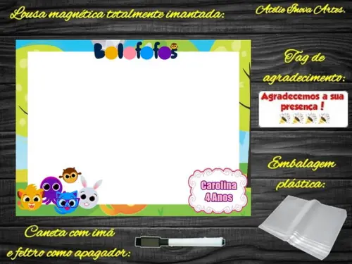 Lousa Magnética Bolofofos com Embalagem