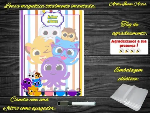 Lousa Magnética Bolofofos com Embalagem