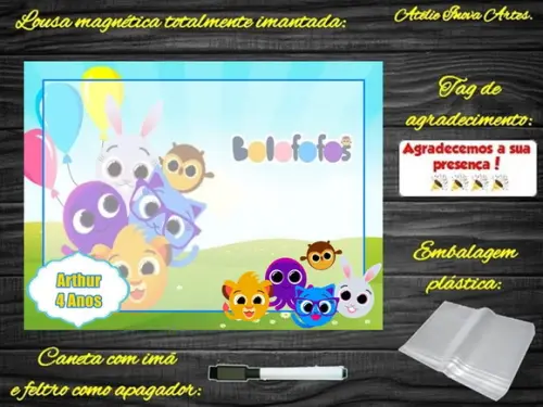 Lousa Magnética Bolofofos com Embalagem