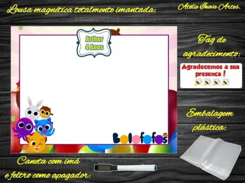 Lousa Magnética Bolofofos com Embalagem