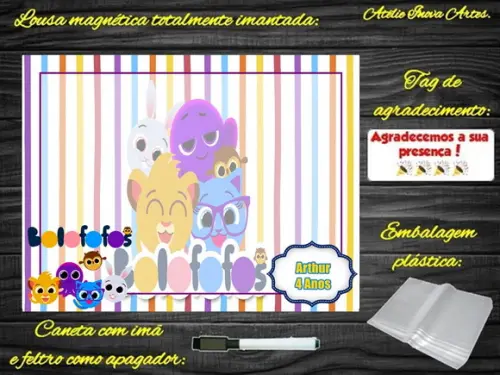 Lousa Magnética Bolofofos com Embalagem