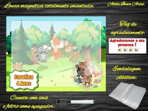 Lousa Magnética Bosque Encantado com Embalagem
