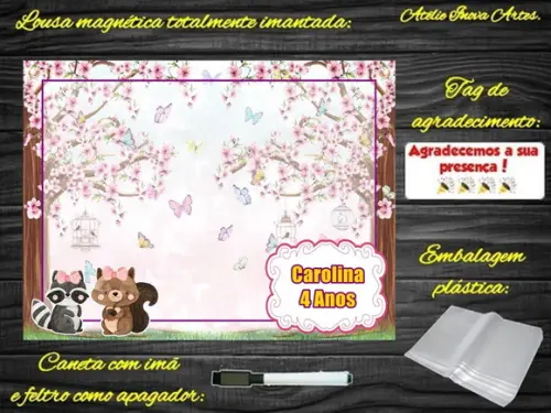 Lousa Magnética Bosque Encantado com Embalagem