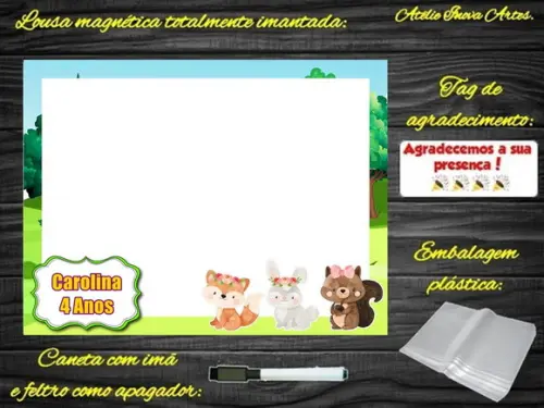 Lousa Magnética Bosque Encantado com Embalagem
