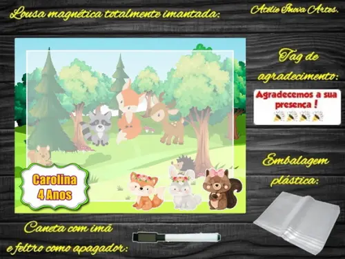 Lousa Magnética Bosque Encantado com Embalagem