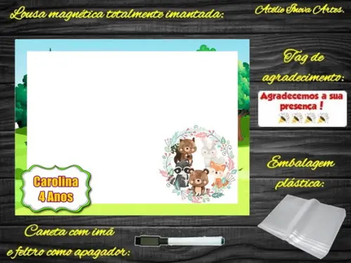 Lousa Magnética Bosque Encantado com Embalagem