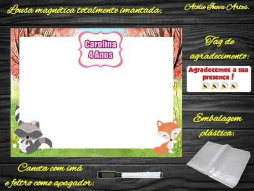 Lousa Magnética Bosque Encantado com Embalagem
