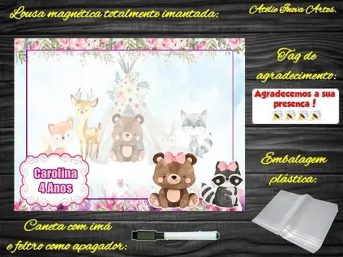 Lousa Magnética Bosque Encantado com Embalagem