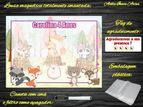 Lousa Magnética Bosque Encantado com Embalagem