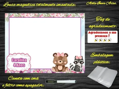 Lousa Magnética Bosque Encantado com Embalagem