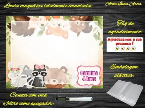 Lousa Magnética Bosque Encantado com Embalagem