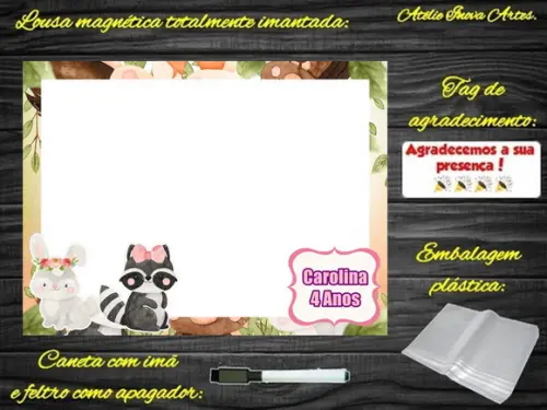 Lousa Magnética Bosque Encantado com Embalagem