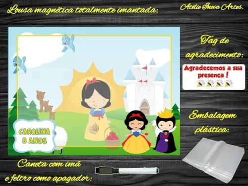Lousa Magnética Branca de Neve com Embalagem