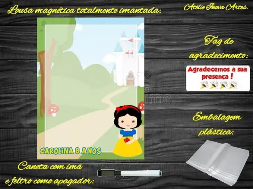 Lousa Magnética Branca de Neve com Embalagem