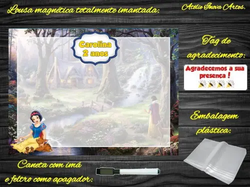 Lousa Magnética Branca de Neve com Embalagem