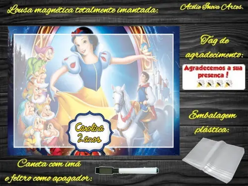 Lousa Magnética Branca de Neve com Embalagem