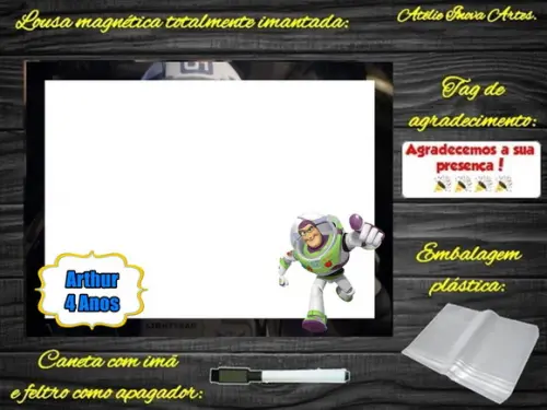 Lousa Magnética Buzz Lightyear com Embalagem