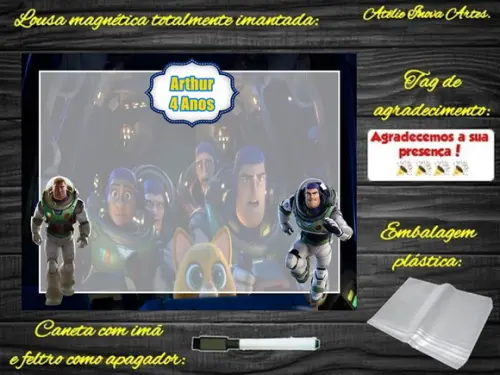 Lousa Magnética Buzz Lightyear com Embalagem