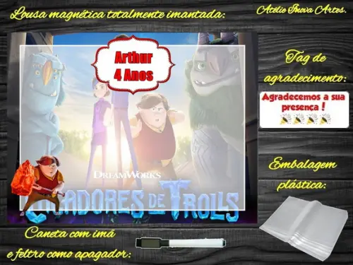 Lousa Magnética Caçadores de Trolls com Embalagem