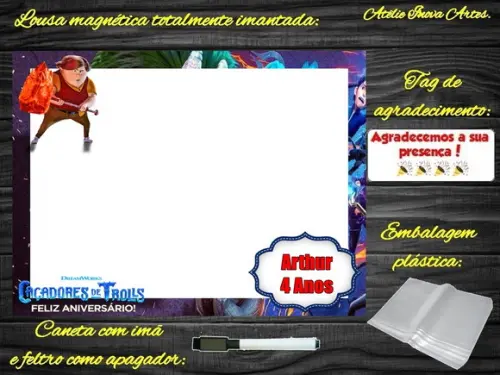 Lousa Magnética Caçadores de Trolls com Embalagem