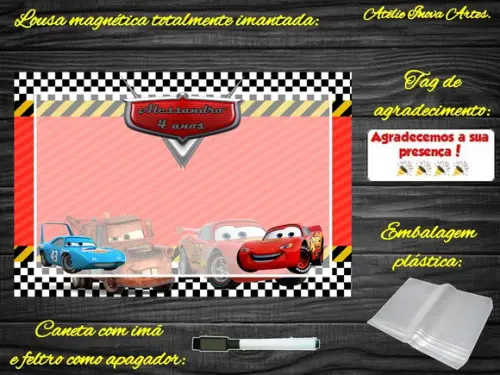 Lousa Magnética Carros com Embalagem