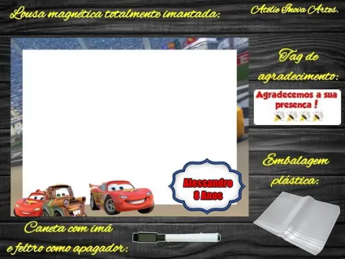 Lousa Magnética Carros com Embalagem