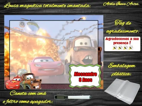 Lousa Magnética Carros com Embalagem