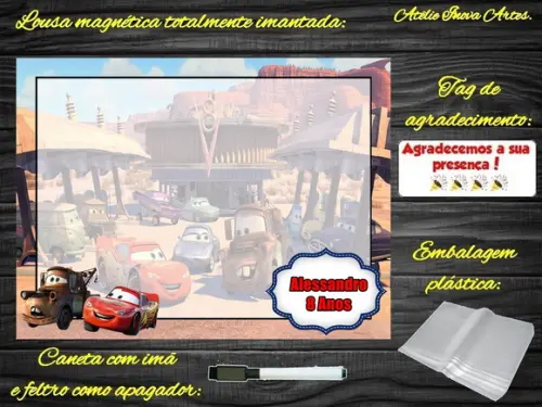 Lousa Magnética Carros com Embalagem