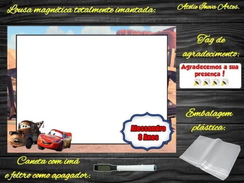 Lousa Magnética Carros com Embalagem