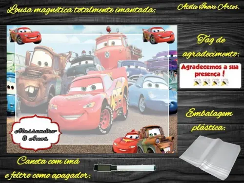 Lousa Magnética Carros com Embalagem